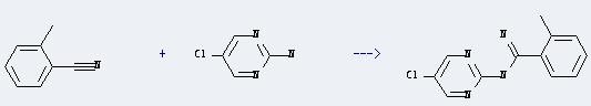 2-Amino-5-chloropyrimidine can react with 2-methyl-benzonitrile to produce N-(5-chloro-pyrimidin-2-yl)-2-methyl-benzamidine